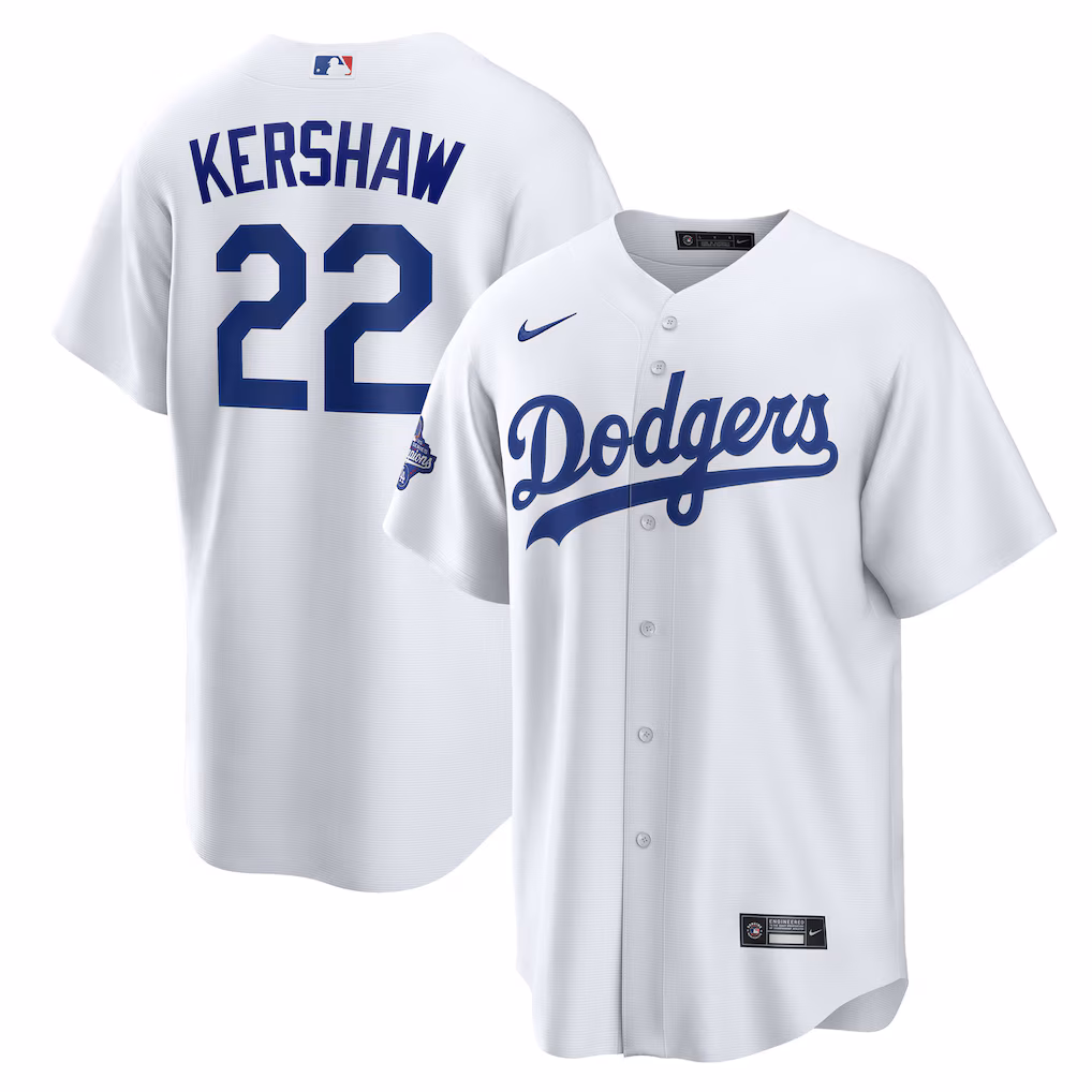 Clayton Kershaw Los Angeles Dodgers Nike Home 2025 World Series Champions Replica Jersey - White
